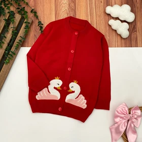 ژاکت بافت دخترانه مدل قو