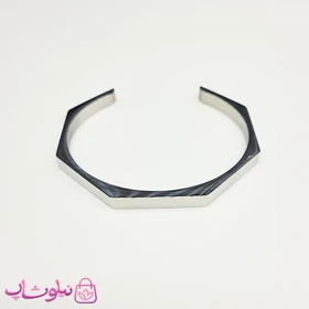دستبند بنگل مردانه مدل سون نقره ای رنگ کد 370