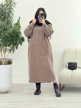 پیراهن بافت جلو جیب