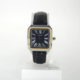 ساعت مچی مردانه کارتیر Cartier رنگ ثابت با بند چرم کد 2 (تمام مشکی)