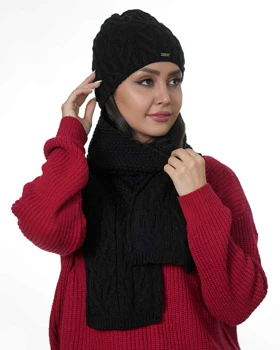 شال و کلاه زمستانی زنانه سیلکا مدل صحرا