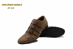 کفش روزمره سه سگک کشی چرم طبیعی