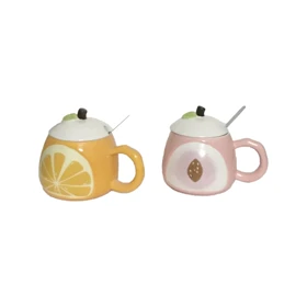 لیوان سرامیکی میوه ای درب دار کد 103521