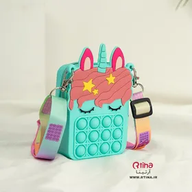 کیف پاپیت یونیکورن سایز بزرگ (20cm) مدل سیلیکونی تک شاخ