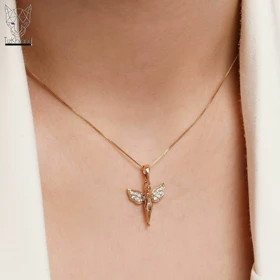 پلاک فرشته دعاگو طلایی ژوپینگ