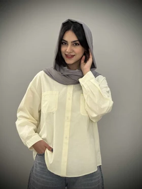 شومیز کتان نخ بیسیک زنانه پاستلی