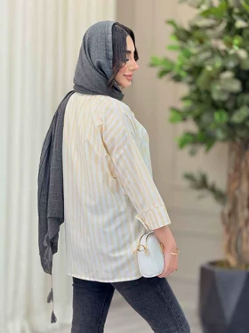 مانتو راه راه برش‌دار صبا