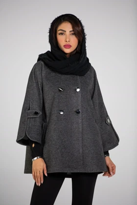 پالتو یقه ایستاده 6 دکمه (مشکی)