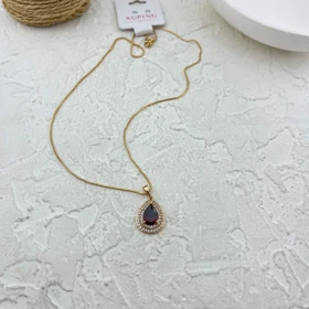 گردنبند زنانه مدل نگین یاقوتی، جلوه‌ای از شکوه و زیبایی