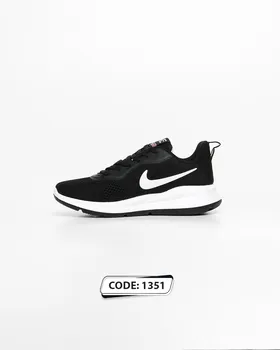 کتانی نایک مشکی با زیره سفید مدل RUNNING
