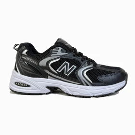 کتانی اسپرت زنانه و مردانه مدل نیوبالانس 530 newbalance رنگ مشکی نقره‌ای کد 67690