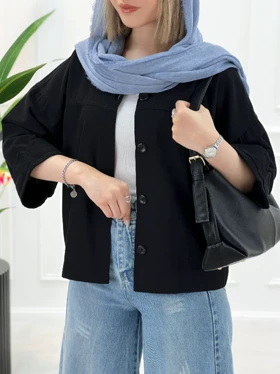 شومیز مانتو زنانه لینن یلدا - مشکی