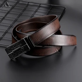 کمربند مردانه ریلی Leather Ratchet Belt BL98 (قهوه‌ای)