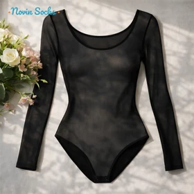 بادی آستین بلند زنانه مدل توری کد 5621