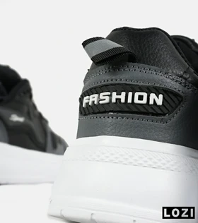 کفش کتانی مردانه مشکی طوسی FASHION مدل 7433