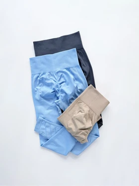 لگ ورزشی سیملس کبریتی پشت چروک کمر بافت