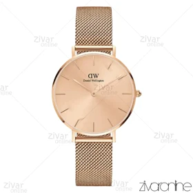 ساعت دنیل ولینگتون زنانه تمام رزگلد بند حصیری مدیوم 103910