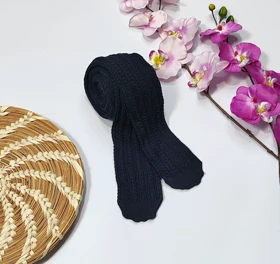 جوراب شلواری بافت گندمی کد 40133 (سورمه ای)