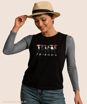 تاپ مردانه و زنانه طرح فرندز کد 1051
