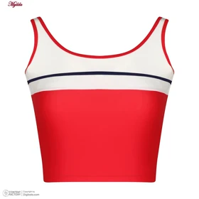 مایو 2 تکه دخترانه رنگ قرمز مدل 11006