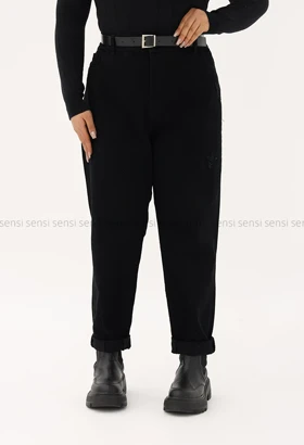 شلوار جین مام سایز بزرگ پشت کش کد1005169