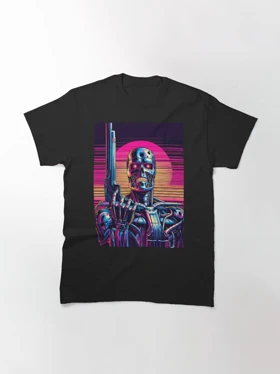 تیشرت terminator طرح "Synthwave Terminator: Vector Graphic