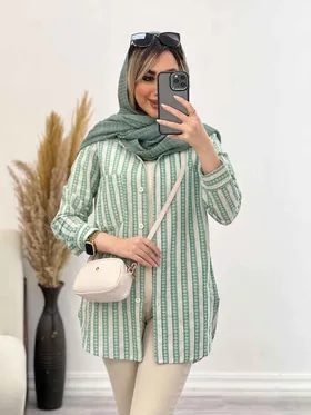 شومیز راه راه لوزی دار