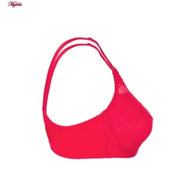 سوتین زنانه لین مدل فنردار پروانه ای سرخابی کد 4680-602