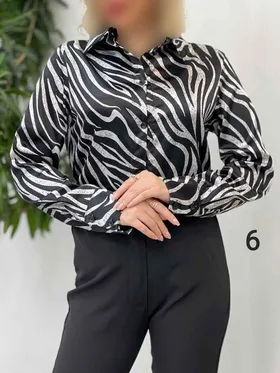 شومیز ساتن طرح دار