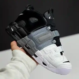 کفش نایک ایر مور آپتمپو مشکی طوسی سفید Nike Air More Uptempo Black Grey White