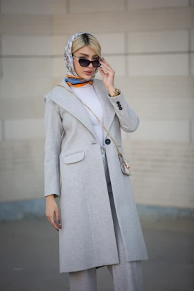 پالتو فوتر بلند ماوی ( پاییزه و زمستانه)