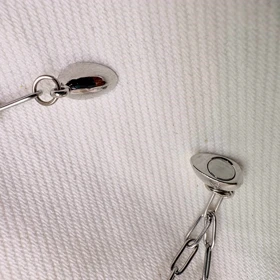 ست دستبند دو نفره مدل «قلب مگنتی» | زنجیر استیل کارتیر ظریف با پلاک مکمل