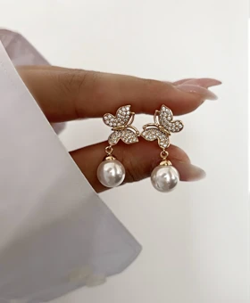 گوشواره آویز مرواریدی زنانه ژوپینگ 644