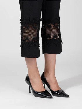 شلوار زنانه پارچه ای مجلسی کتان لمه قد 90 دلاریس