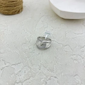 انگشتر زنانه ژوپینگ طرح شنل با نگین