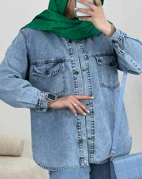 مانتو جین لانگ دوجیب (1)کد3357