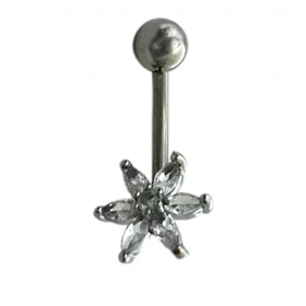 پیرسینگ ناف استیل مدل ستاره جواهری