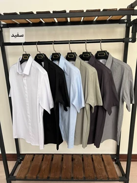 ✨پیراهن استین کوتاه دکمه مخفی 2538✨