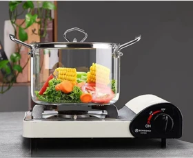 قابلمه پیرکس دسته استیل