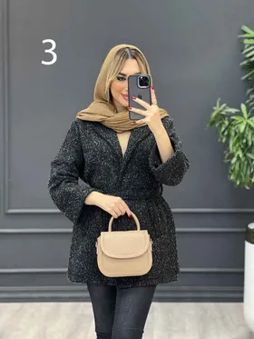 پالتو کمر دار آستین دوبل