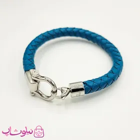 دستبند امگا چرم مردانه سبزآبی