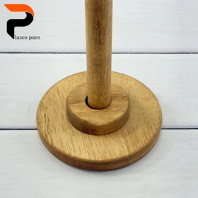 جا دستمال حوله ای گرد چوبی B593