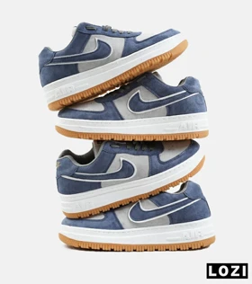 کفش کتانی مردانه و زنانه طوسی آبی NIKE AIR FORCE