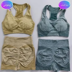 ست ورزشی زنانه سیملس پشت چین‌دار