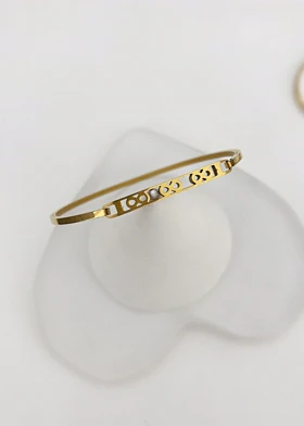 دستبند زنانه طرح طلا پلاک دار 842