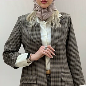 کت آستین پاکتی چهارخونه