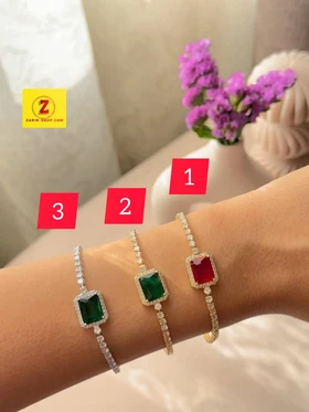 دستبند نگینی زنانه طرح جواهر