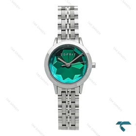 ساعت اسپریت زنانه سیلور صفحه سبز آبی بند جوبیلی Esprit-8221-L
