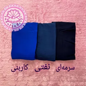 دامن نخی طبقه‌ای بلند پالت رنگبندی آبی