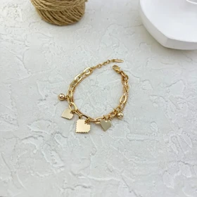 دستبند زنانه ژوپینگ طرح قلب و زنجیر